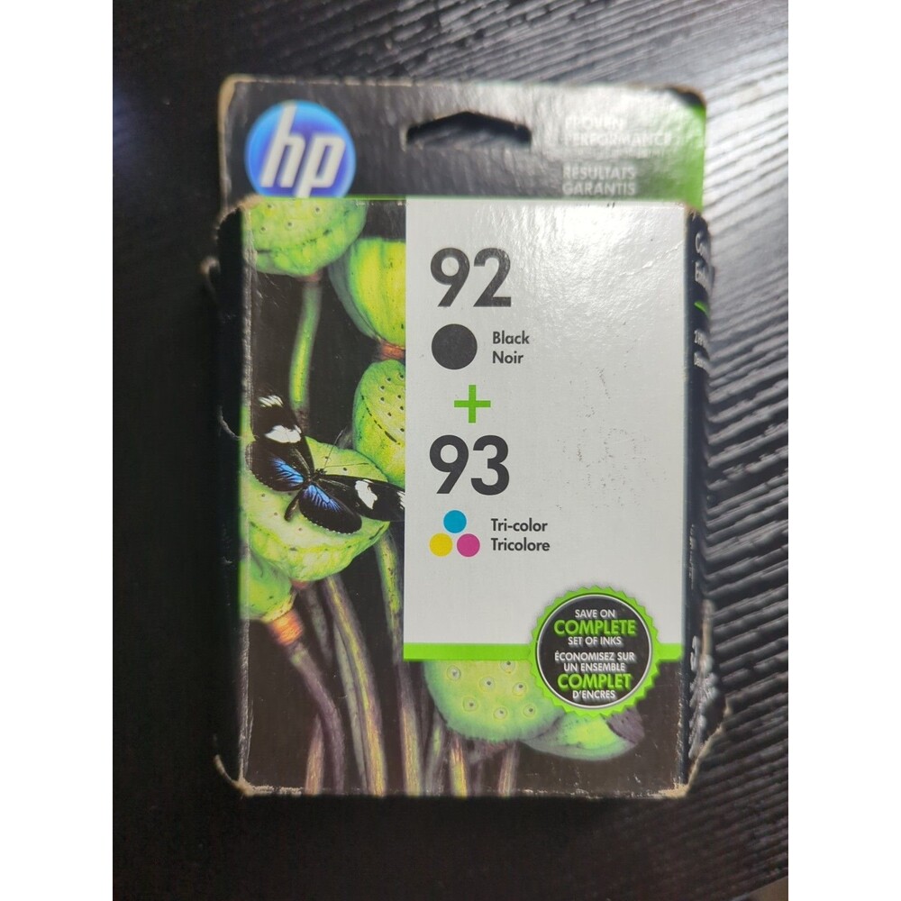Genuine HP 92 Black + 93 Tri Color Combo Pack 04/2018
